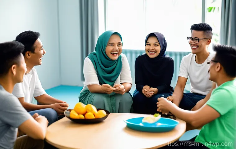 의식적 식사법을 위한 커뮤니티 활동 - **Community Support and Shared Motivation for Healthy Eating:**
"A diverse group of cheerful Mal...